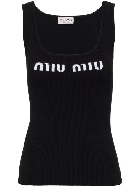 miu miu club tank top|farfetch mini miu tops.